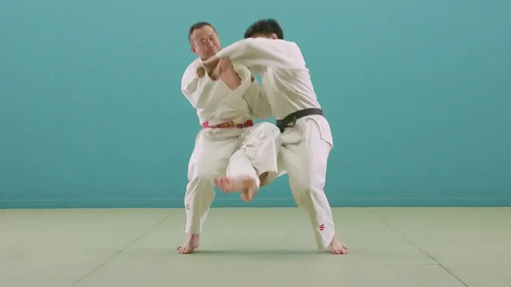 Kawazu-gake Technik in Ausführung.