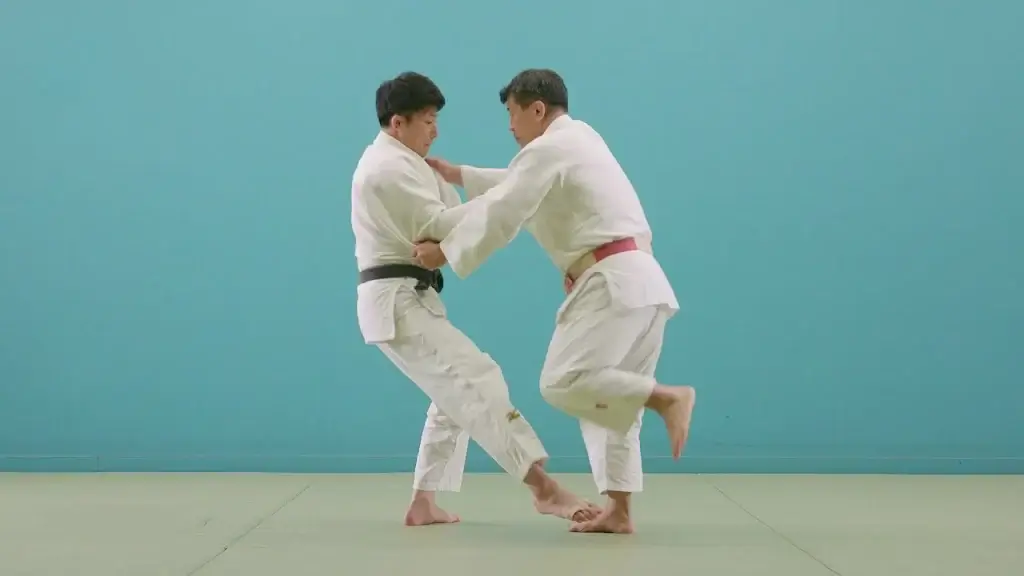 Demonstration des Tsubame-gaeshi durch einen Judoka.